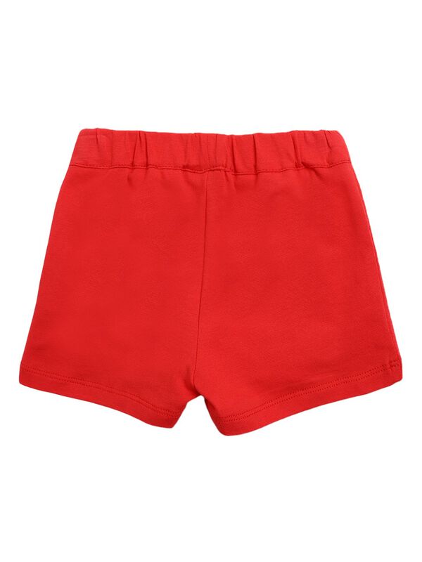 Girls White & Red Printed T-Shirt with Short Pants image number 3